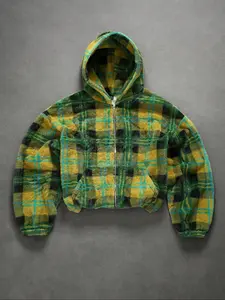 Men's Hooded Sweatshirt Set, Plaid Design, Colorful & Comfortable, Casual Streetwear Style, Perfect for Daily Wear & Couples