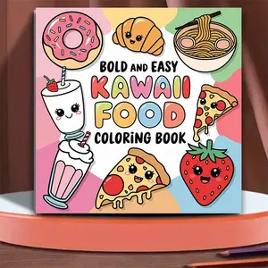 Cute Food Pattern Coloring Book, 1 Count 20 Pages Creative Coloring & Graffiti Art Notebook, Arts & Crafts Easels for Adults & Teens