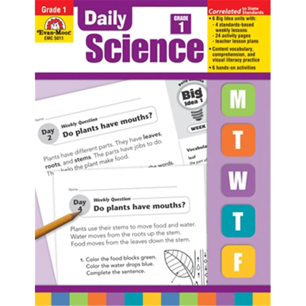 212 MAIN Evan-Moor Daily Science Grade 1 Science Book - 30 Weeks of Instruction for Grade 1 Students, with Comprehension Tests, Vocabulary Practice, Daily Lessons, Hands-On Activities (Elementary School Educational Supply)
