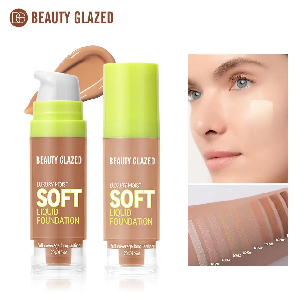 Beauty Glazed Full Coverage Matte Liquid Foundation Waterproof BB Cream Lasting Oil Control Long-lasting Natural Face Makeup