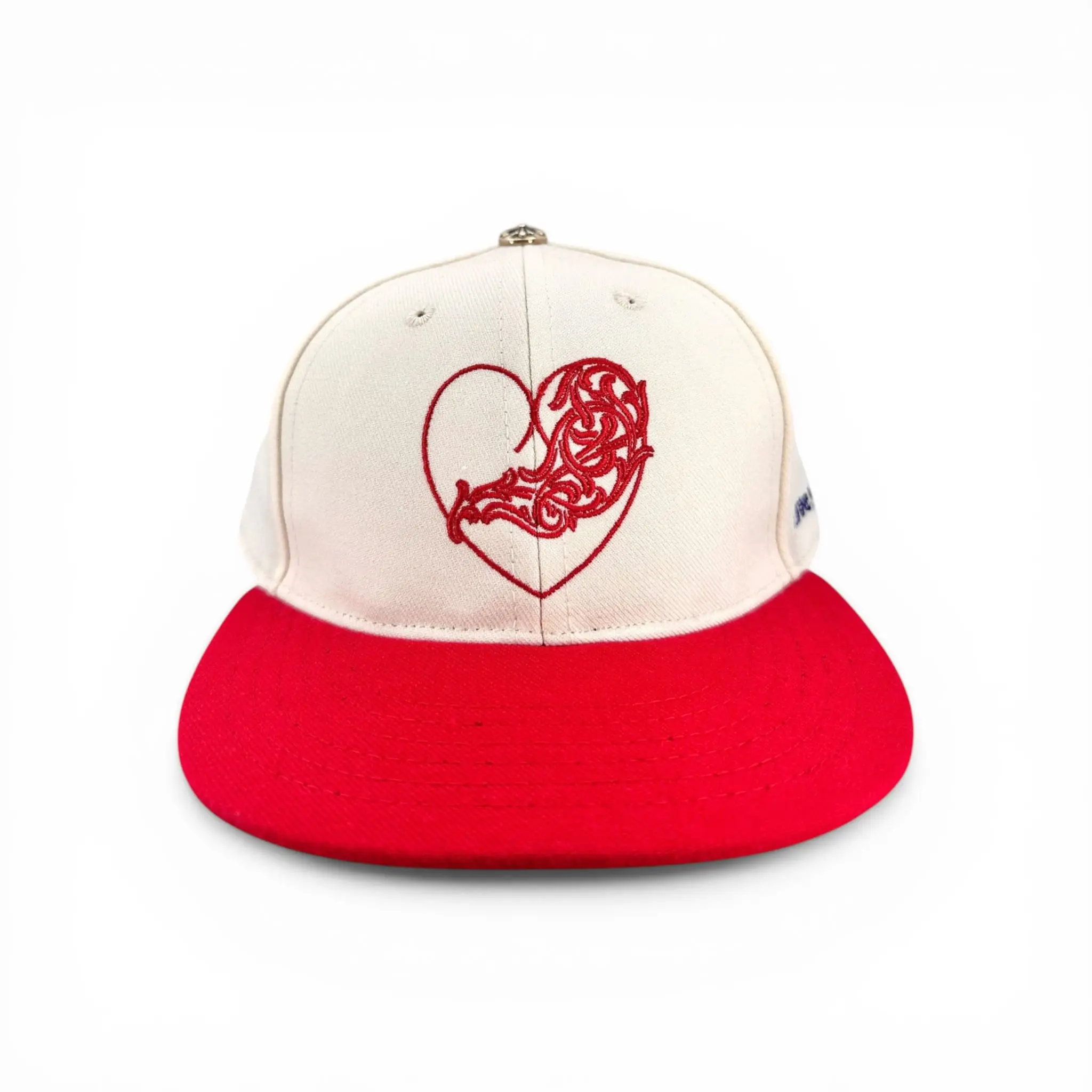Beige and Red Embroidered Heart Baseball Cap New Era Womens Red Embroidered Tokidoki Unicorn Heart  main image 4