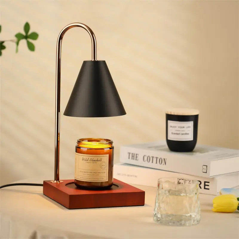 (black) Melting Vintage Jar Candle Warmer Tealight Holder Aroma Night Light Electric Heater for Room Tabletop Decoration