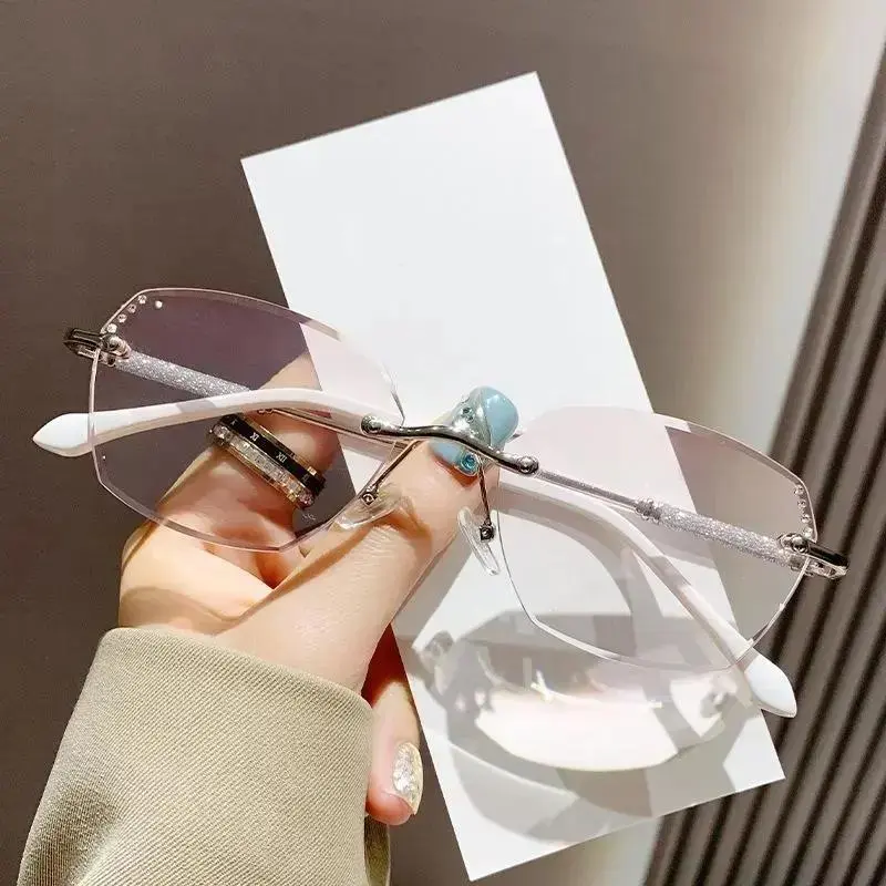 Women’s Rimless Reading Glasses 2026 New, HD Clear Lenses, Blue Light Blocking, Anti Eyestrain, Lightweight Comfort, Stylish Daily Fashion Eyewear +1.00 to +4.00 | Includes Anti-Drop Eyeglass Strap