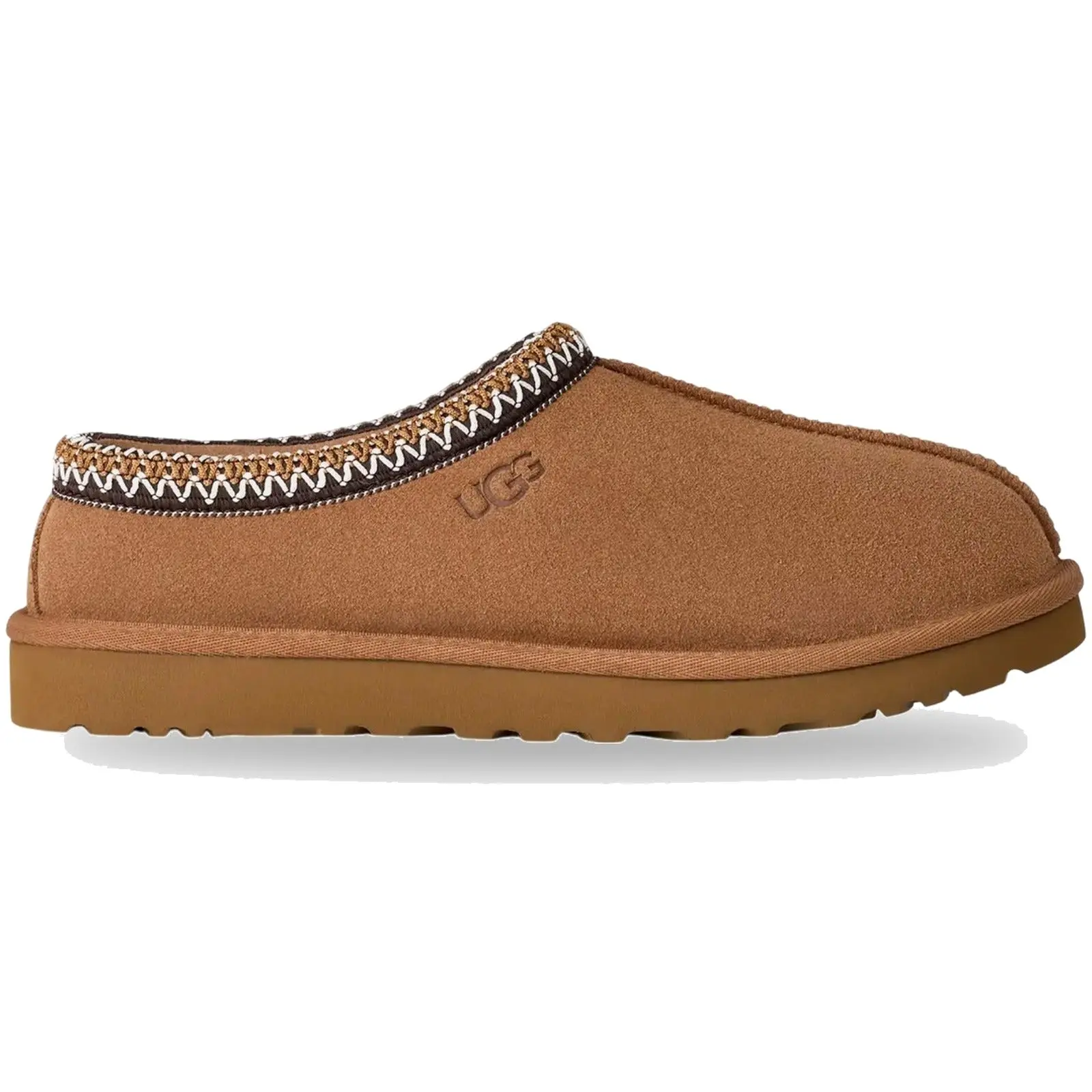UGG Men's Tasman II Slip-On Closed Toe Casual Slippers - Chestnut (1174671-CHE, US M 10), Brown Suede Winter-Lined Footwear with Distinctive Zigzag Pattern, 100% Authenticity Guaranteed