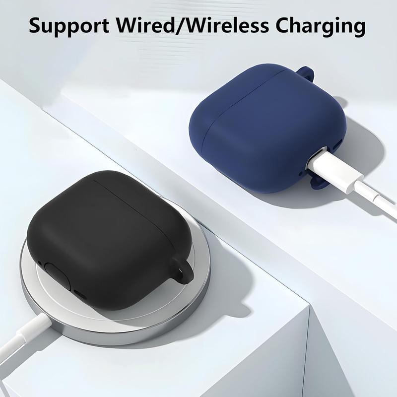 AirPods 4 Case Cover with Cleaner Kit, Soft Skin Silicone Case Compatible with Apple AirPods 4th Generation (2024), Protective Earbuds Case for Men Women with Keychain Accessories