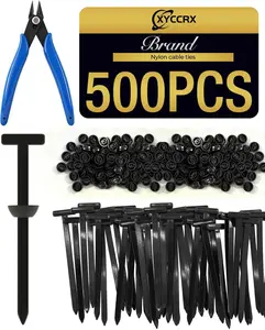 PCS Black Nylon Universal Cable Tie Buckle Kit with Cutter, Heavy Duty Strap Style Grip Auto Zip Tie Clips for Car, Automotive SelfLocking Fasteners for Bumper Fender Liner Repair