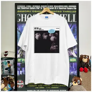 Beatles Vintage Graphic Print Men's Round Neck Tee, Casual Short Sleeve T-shirt for Summer, Fashion Men's Top for Daily Wear Menswear Crewneck Shortsleeve Tropical White