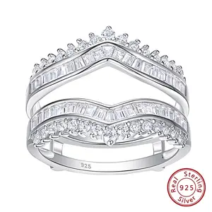 Grand Ring Enhancer for Women's Engagement Rings 925 Sterling Silver AAAAA Cz Wedding Band Bridal Jewelry Suprising Gift BR1334_BAND #Love Story