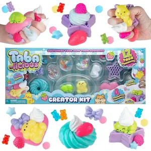 ORB Tabalicious TABA Squishy Creator Kit - 12 Fun TABA Squishies and 4 Types of Decoration to Mix and Match - Fun Crafts for Kids - Kawaii Sensory Fidget and Stress Ball Toys for Kids and Adults