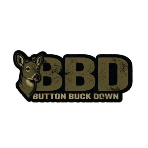 BBD Button Buck Down Hunting Sticker for Outdoor Enthusiasts