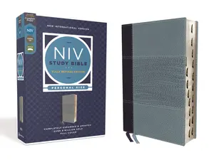 NIV Study Bible, Fully Revised Edition (Study Deeply. Believe Wholeheartedly.), Personal Size, Leathersoft, Navy/Blue, Red Letter, Thumb Indexed, Comfort Print (NIV Study Bible, Fully Revised Edition) by Kenneth L. Barker||Mark L. Strauss||Jeannine K. Br
