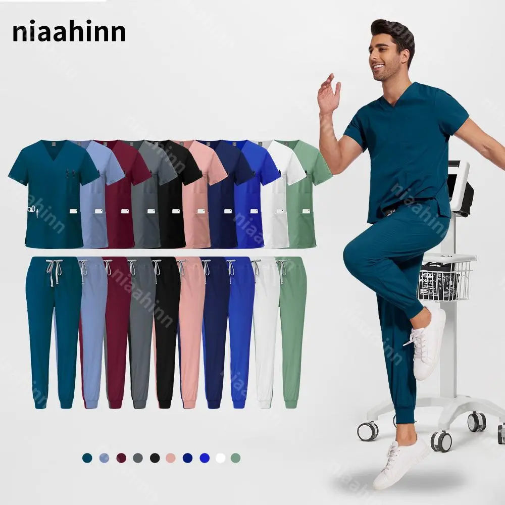 Multicolor Surgery Tops+Pants Suit Hospital Nursing Uniform Sets Men Pet Grooming Doctor Scrub Uniforms Medical Surgery Workwear