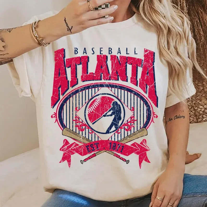 [Sale Up To 50%] Vintage 90s Style Atlanta Baseball Shirt, Game Day Tshirt, Atlanta Team Baseball Tee, Sunday Atlanta Mascot T-Shirt, Braves Fan Apparel