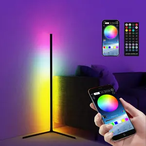RGB LED Corner Floor Lamp with 16 Million Colors Music Sync Remote & APP Control Smart Modern Adjustable Lighting for Bedroom Living Room Gaming Room