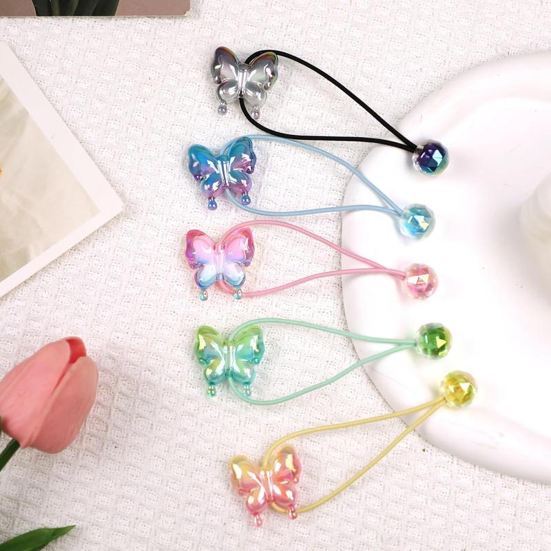 L-B50  10 Pack Hair Balls for Girls Hair,Hair Ties for Girls Toddler Kids Ponytail Holders Hair knockers Cute Hair Accessories (pink yellow blue purple green)