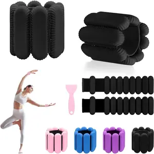 Wrist Ankle Weights for Women, Adjustable Weight(1LB~1.1LB Each) with Spare Two Weights Non-Slip Hand & Leg Weighted for Strength Training, Walking, Running, Yoga, Pilates, and Jogging(Black)