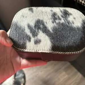 Leather and hide travel jewelry box
