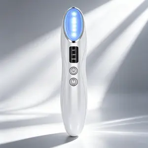 Multifunctional Eye & Face Massager Wand, Hot Compress Vibration Device with LED Light, Ideal for Daily Skin Care & Travel for Women