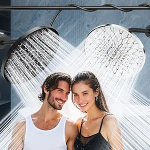 High Flow Rain Shower Head, 9.84 Inch Large Panel Home Shower Head, Boosted Pressure, High Pressure Showerhead, Excellent Experience, High-Flow Rainfall Spray