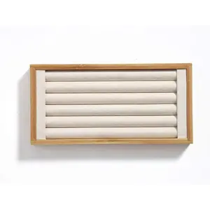 Ring Display Holder  Storage Tray Organizer Ring Stand For Home Desk or Shop Store Selling Show(beige)
