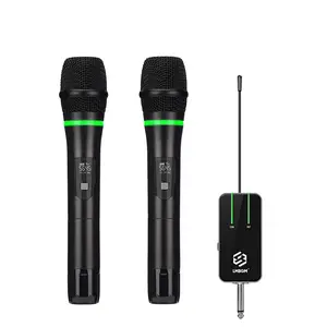 LMBGM X2 UHF Wireless Microphone System, Dual Handheld Mic Set, 50m Range, Low Latency for Karaoke, Stage, Teaching and Events