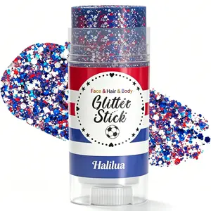 4th of July Glitter Stick | Red, White & Blue Body & Hair Sparkle for Independence Day Party, Festival & Fun Holiday Look