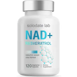 NAD+ Supplement 1000mg, True NAD+ & Resveratrol, 120 Caps NAD Energy Bundle Liposomal