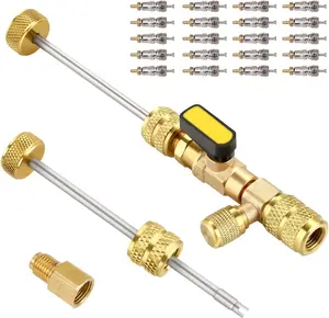 Ac Valve Core Remover Installer Tool with Dual Size /4 & 5/16 Flare Tool for HVAC R32 R410A | Efficient Valve Stem Removal for Air Conditioning Repairs | Perfect for HVAC Professionals