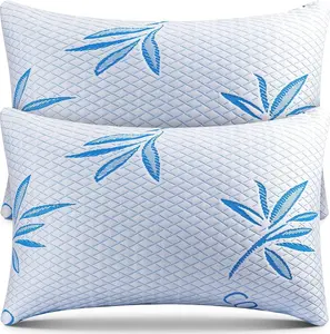 2 Pack King Size Rayon Derived from Bamboo Pillow, Cooling  Memory  Bed Pillows Sets for Back, Stomach, Side Sleepers, Washable Cover, King (Pack of 2)