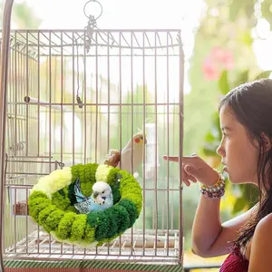 1pc Parrot Nests Bird For Cage Plush Hammocks Nest Warm Pet Weave Hanging Bed Winter Sleeping Beds Birds Hammock Parrots