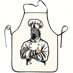 1 humorous zebra print apron, made of durable and easy-to-clean polyester, comes with an adjustable waistband, suitable for cooking in the kitchen, gardening, fruit picking, and can also be purchased for Christmas and Halloween.