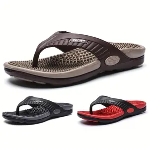 Slipper for Gentlemen Men's Trendy Outdoor Slip On Flip Flops With Assorted Colors, Casual Beach Shoes For Spring And Summer