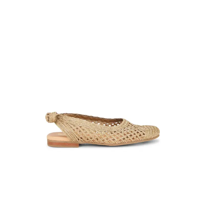 slim fit dress slacks Leather Ballet Flats-Gold Metallic main image 1