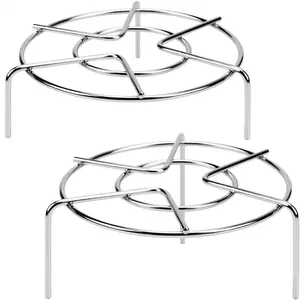 HULISEN Steamer Rack For Pots, 2-4/5" and 2" Tall Trivet for Instant Pot 6 Qt and 8 Qt, 18/8 Stainless Steel Steaming Rack Fit Pressure Cooker (7" Dia - 2Pcs)