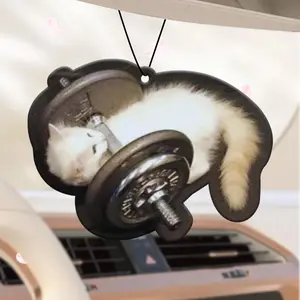 Cute Cat Design Car Air Freshener Ornament, Car Interior Decoration, Rear-view Mirror Hanging Aromatherapy Tablet, Car Decoration Accessories