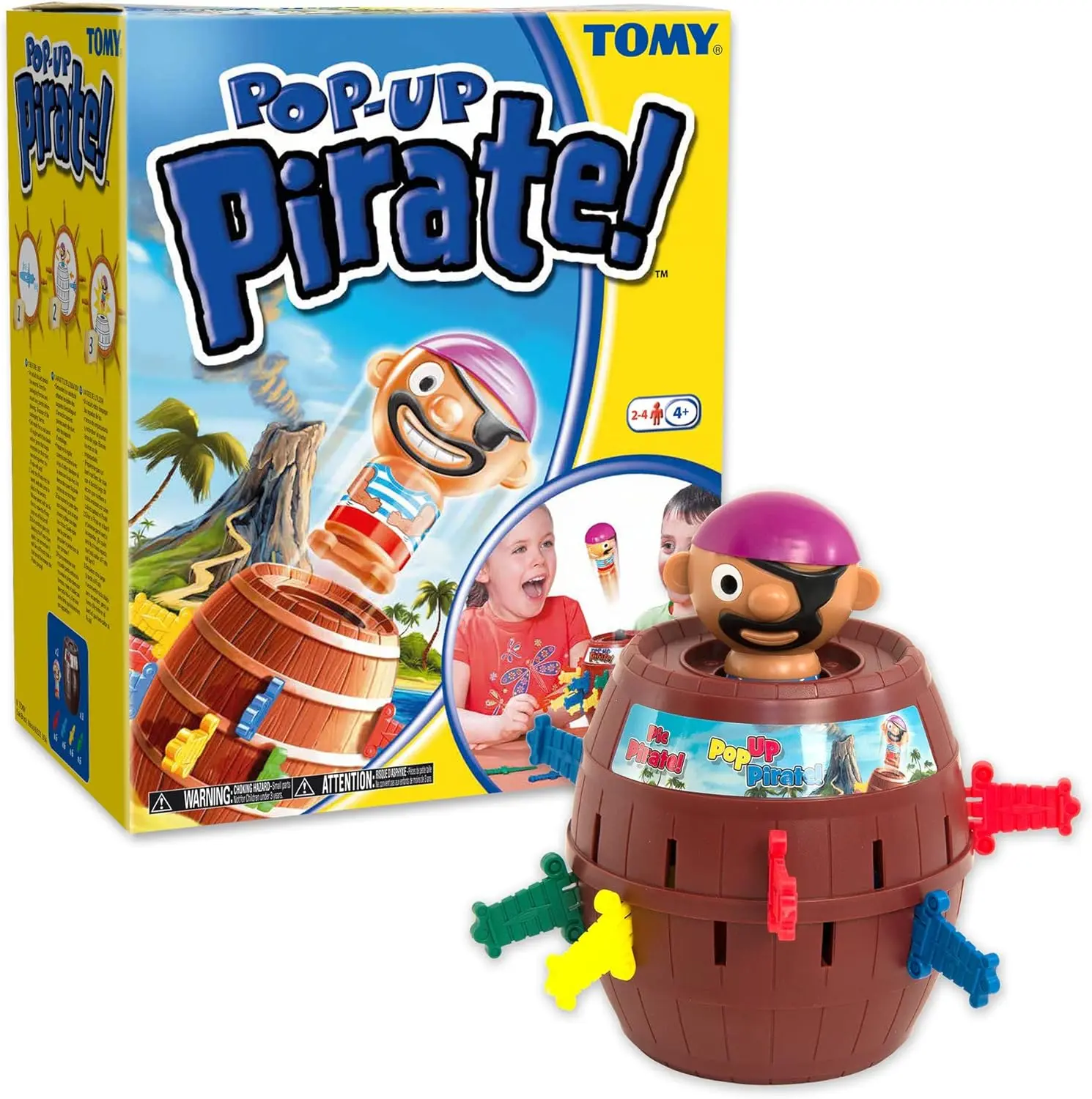 TOMY Pop Up Pirate Family Action Game - 2-4 Players - Ages 4 Years+ | Family Game Night, Easy Toddler Games, 3 Ways to Play, Great for Pirate Themed Birthday Parties or Indoor Recess