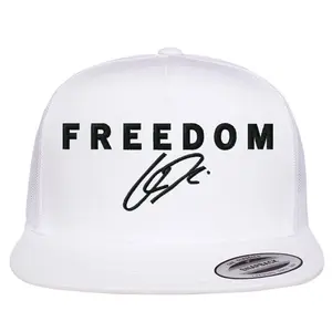 Freedom Charlie Kirk Signature Tribute Faith USA Christian Embroidery Flat Bill Trucker Hat