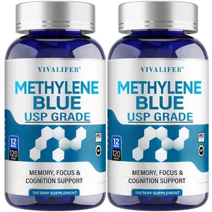 Methylene Blue Capsules – 2 Bottles (120 Caps, 1% USP Grade) for Brain Energy, Mental Clarity & Longevity Support – Enhances Focus, Memory & Healthy Aging – 120-Day Supply