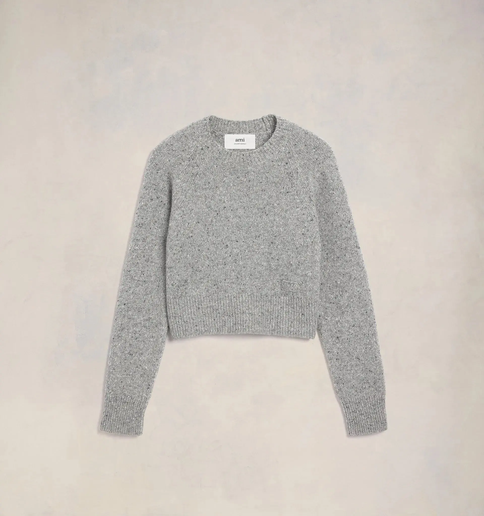 AMI PARIS Pull Col Rond Embroderie Ami Mens Apparel