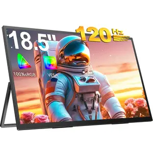 UPERFECT 18.5 inches 120Hz Portable Gaming Monitor 1080P IPS Single Screen Display 100% sRGB Color Gamut Eye-Friendly Design, Ultra-Thin Design Dual Speakers with Built-in Stand Laptop Screen Extender