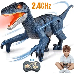 RC Dinosaur Toy for Kids,2.4GHz RC Velociraptor with Skeleton Design,Realistic Roar,LED Eyes & Walking Action,Inspire Creativity | Interactive Gift for Boys & Girls Age 3+