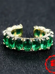 Geometric  Luxury  Band Ring  Synthetic Zirconia Inlay Luxury Exquisite Elegant Retro Mysterious Fashion Stackable Design Engagement Ring Daily Wear Jewelry Accessory for All Seasons for Women & Girls