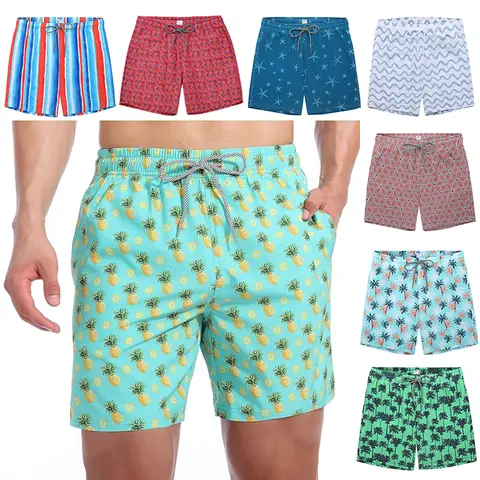 Mens Swim Printed Shorts Trunks Quick Dry Swim Shorts with Mesh Lining Funny Beach Sports Shorts Surf, Spa, Beach Pants,Running Pants