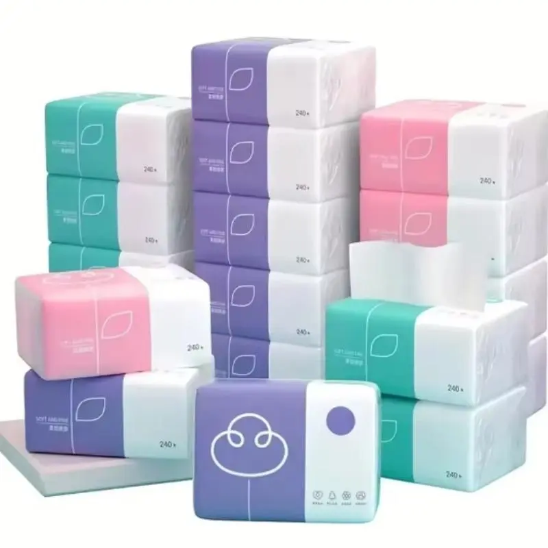 24pcs Three-Color Flower Facial Tissue Box Set, Soft Thick Single Use Tissues, Home Use Napkin Paper Roll, 240 Sheets Small Pack Hygiene Towel Papers, Disposable Face Towelettes