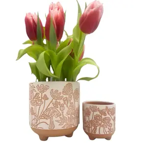 2 Terracotta Mushroom Flower Pots / Mothers Day Gift / Handmade