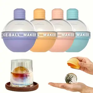 Silicone Sphere Ice Cube Mold for Whiskey - Durable and Reusable Round Ice Ball Maker - Perfect for Cocktails and Drinks - Easy-to-Use Food-Grade Ice Sculpting Tool