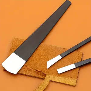 3pcs Leathercraft Knife Set - Stainless Steel Edge Thinning & Cutting Tools for DIY Projects, Bevel Blades Included, Hand Tools