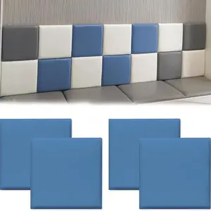Self-Adhesive Leather Soft Padding Kids Room Wall Surround PU Texture Wall Board Bedside Guard Anti-Collision Corner Protectors Easy Installation Design