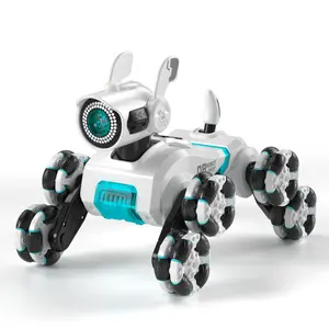 8-Wheel Gesture Sensing Robot Dog – Spray Stunt RC Car with Music & Lights, All-Terrain Climbing, Soccer Interactive Toy for Boys Girls