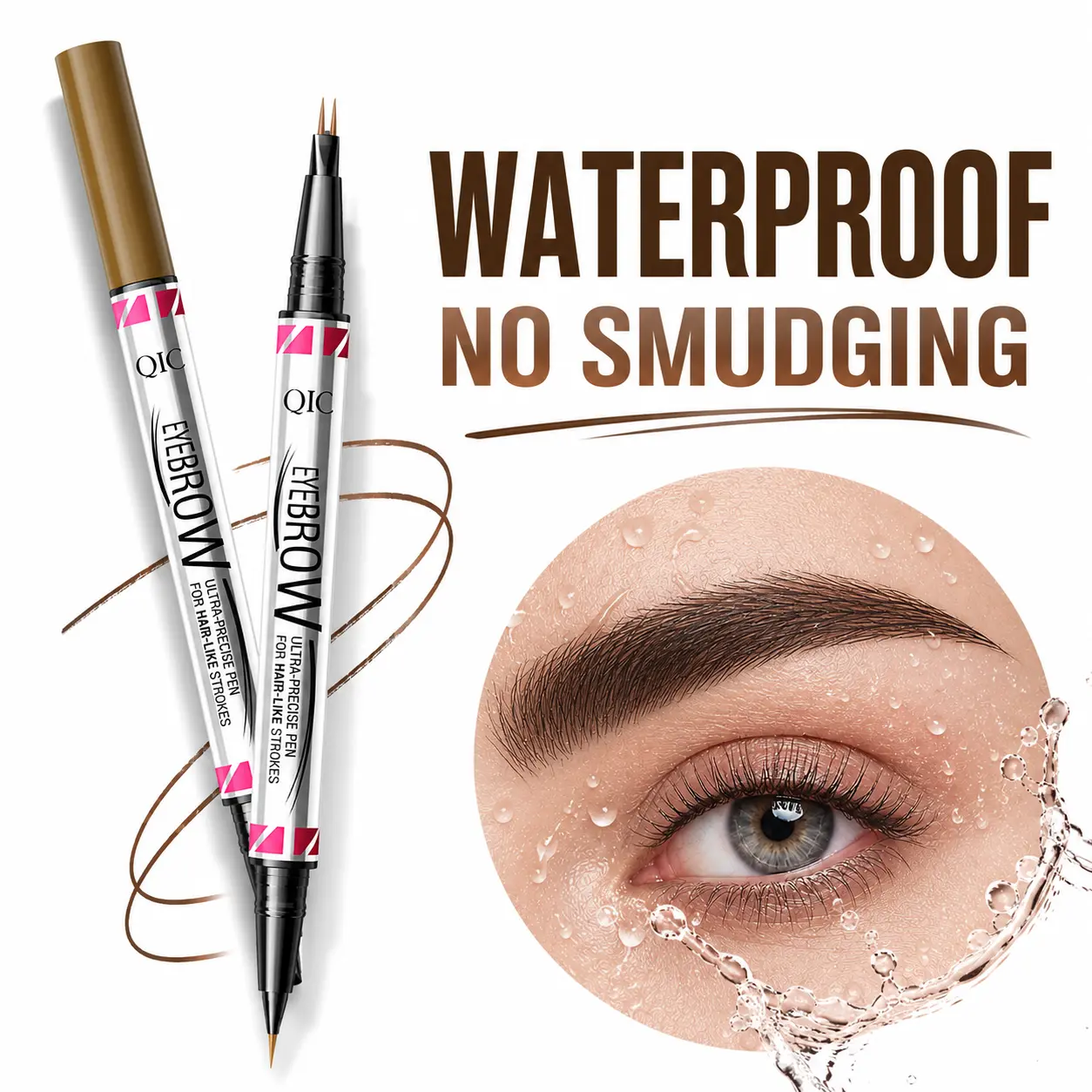 2-in-1 Dual-Ended Microblading Eyebrow Pen with Brow Spoolie Black Waterproof Long-Lasting Natural Hair-Like Strokes Beginner-Friendly Brow Makeup Tool for Professional Beauty Looks gloss Stain-Resistant Temporary Lip Liners Set whiskey red waterline